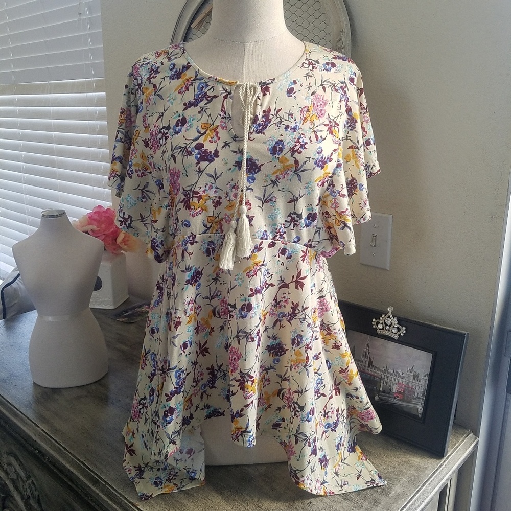 Anthropologie Eden &Olivia Multicolored Floral Top